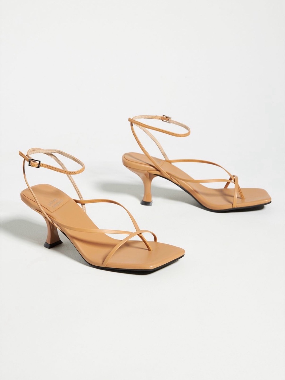 Jeffrey Campbell fluxx kitten Tan Strappy Square-Toe Heels size 9.5